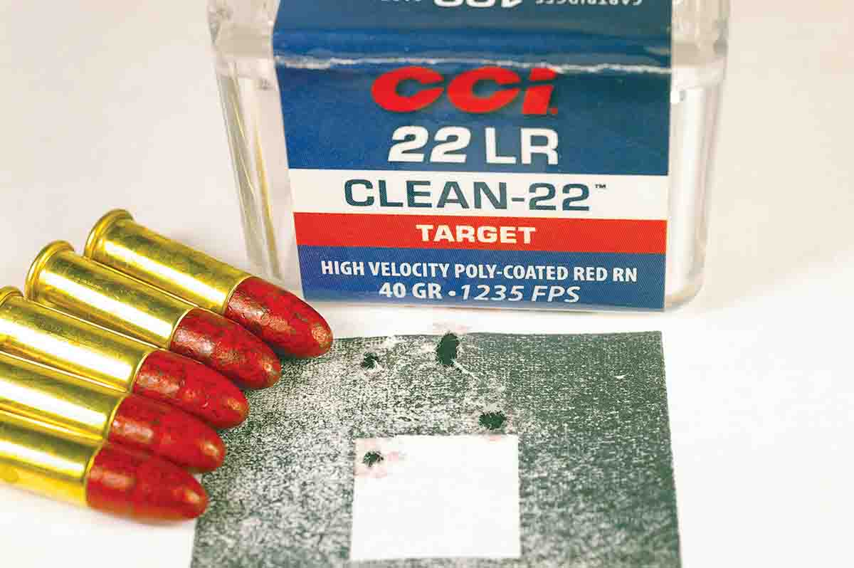 A Cooper Firearms Model 57-M provided this group with CCI Clean-22 Target High Velocity ammunition.